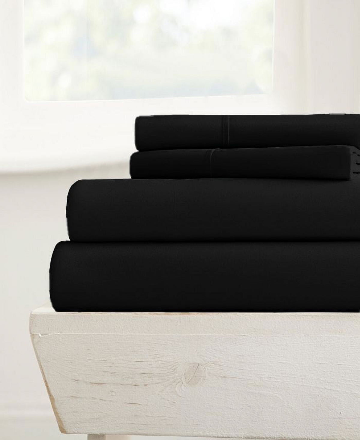 28-INCH EXTRA DEEP POCKETS - 700-TC California King Size 4PC Sheet Set - Premium 700-Thread-Count 100% Egyptian Cotton - Black