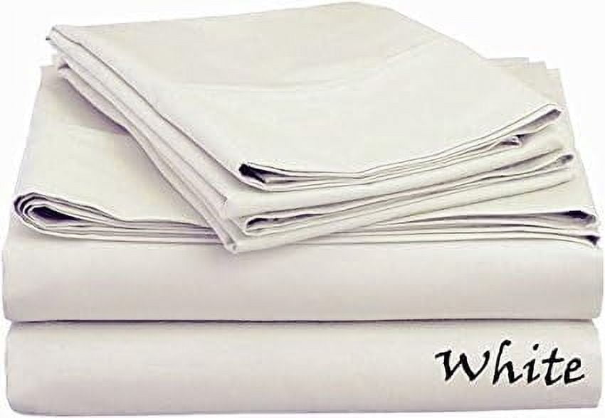 800 THREAD COUNT SERIES !! 100 % COTTON SHEET SET !! SOLID COLORS AVAILABLE - Full Size - Solid Colors { White } Fit Deep Pocket 22" Inches By KM LINEN