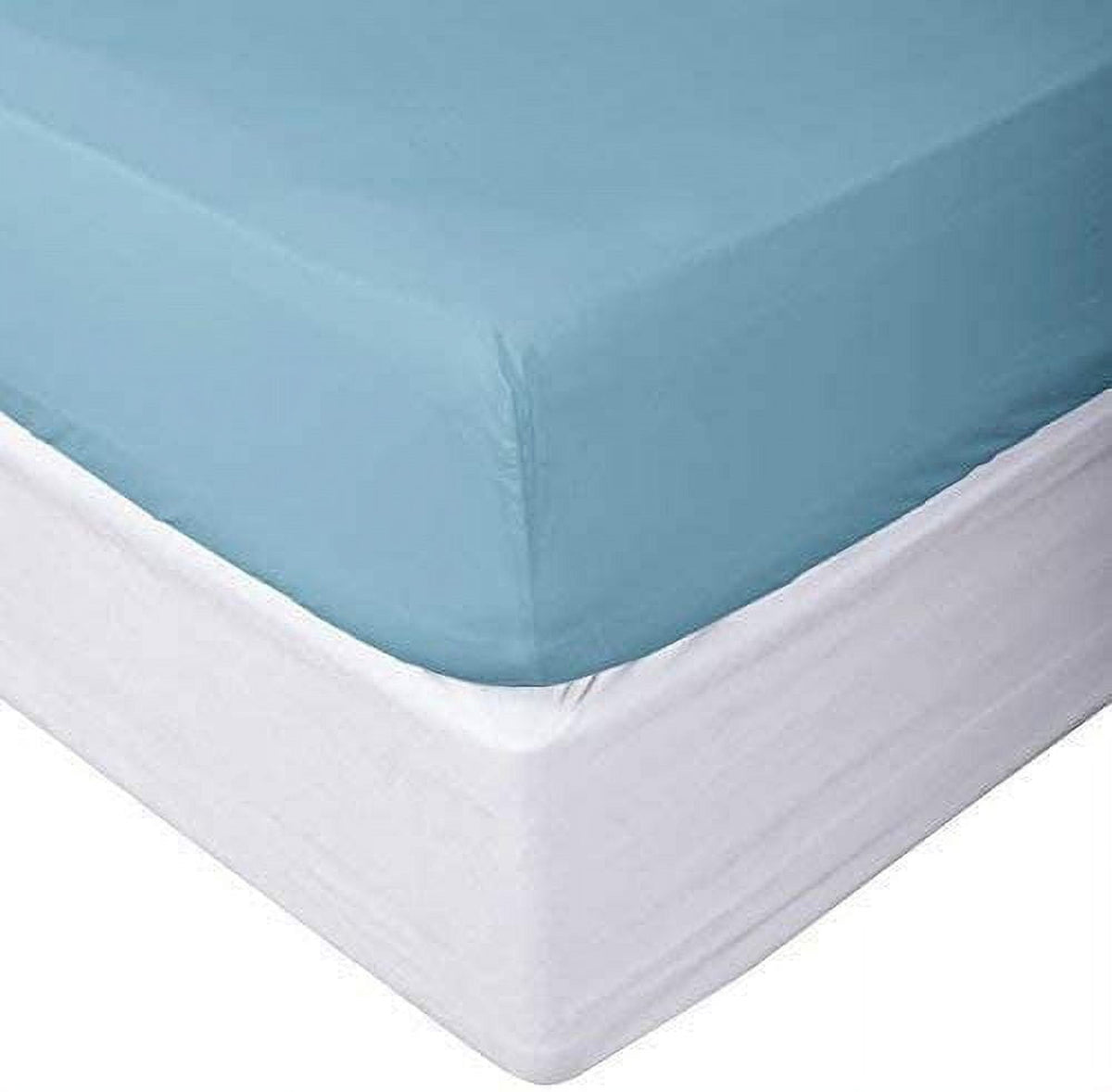 Alive Pixels Flat Sheet Blue Solid 100% Cotton 1Pc Flat Sheet 1000TC (King, Blue)