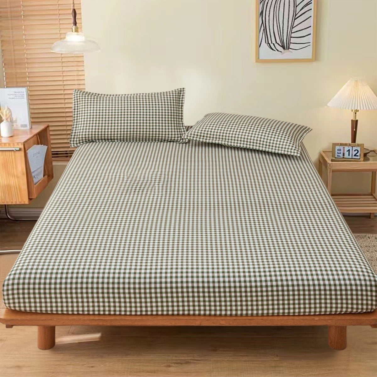 Nkmbld Bed Fitted Sheet, Non Sliped Fixed Bed Cover with Deep Pockets, Luxury Hotel Quality Mattress Protector for Women, Men, Machine Washable
