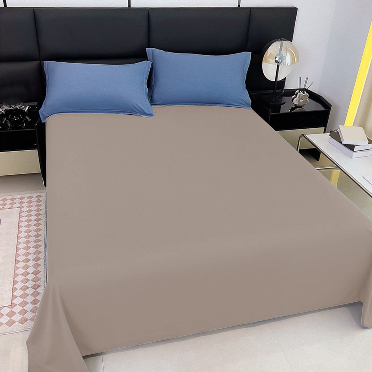 Steadline Solid Color Cotton Bed Sheet Set for Single Size Beds Soft and Breathable Fabric for Comfortable Sleep Easy Care Machine Washable for Long Lasting Use